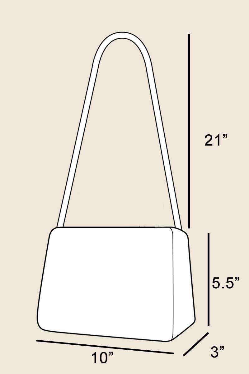 Buckle Closure Crescent Leather Hand Bag