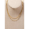 Snake and Oval Layered Chain Necklace