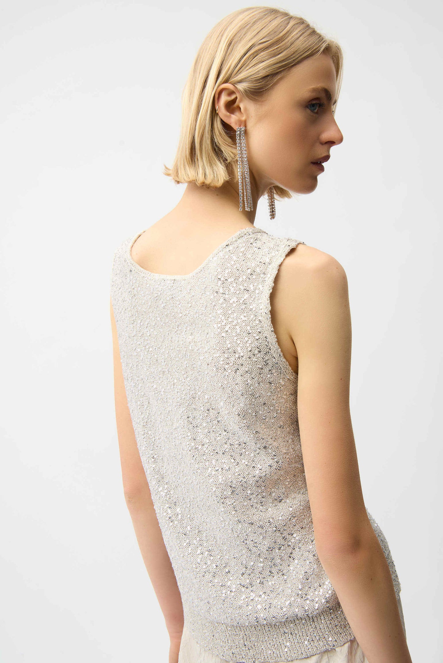 Joseph Ribkoff -Sequins Yarn V-Neck Camisole