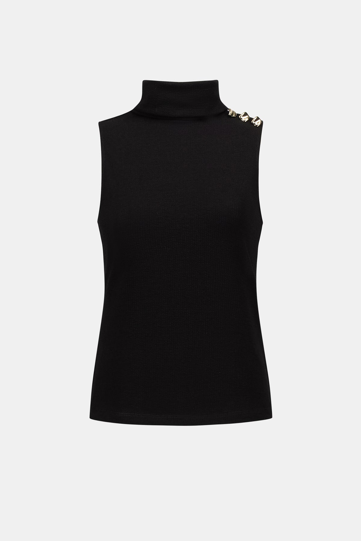 Joseph Ribkoff - Jacquard Sweater Knit Fitted Turtleneck Top