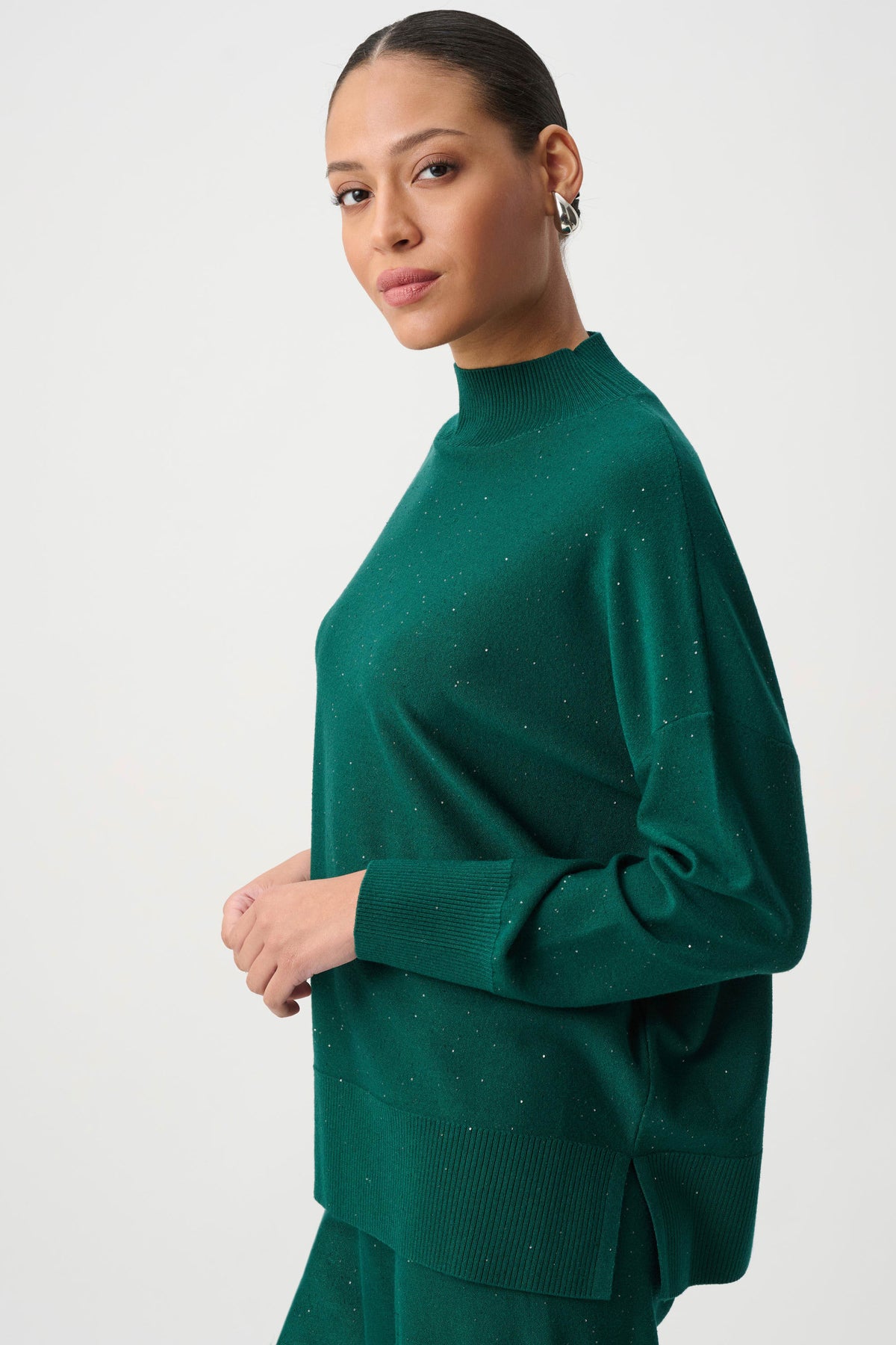 Joseph Ribkoff - Sequin Mock-Neck Sweater