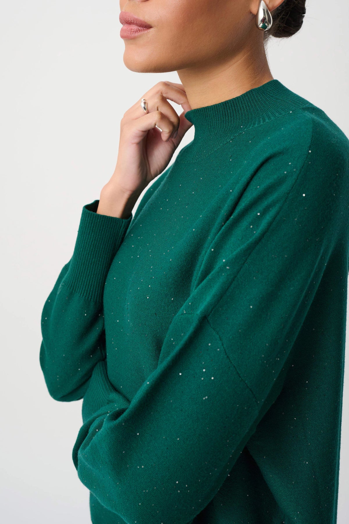 Joseph Ribkoff - Sequin Mock-Neck Sweater