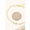 Gold Dipped Pave Cross Charm Chain Bracelet