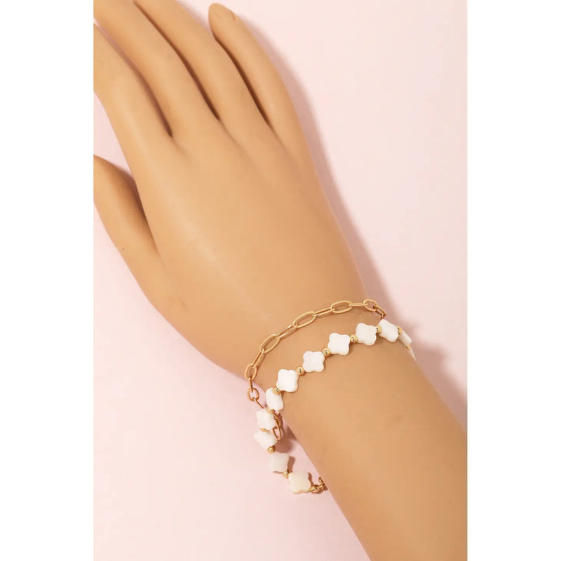 Layered Clover Chain Bracelet