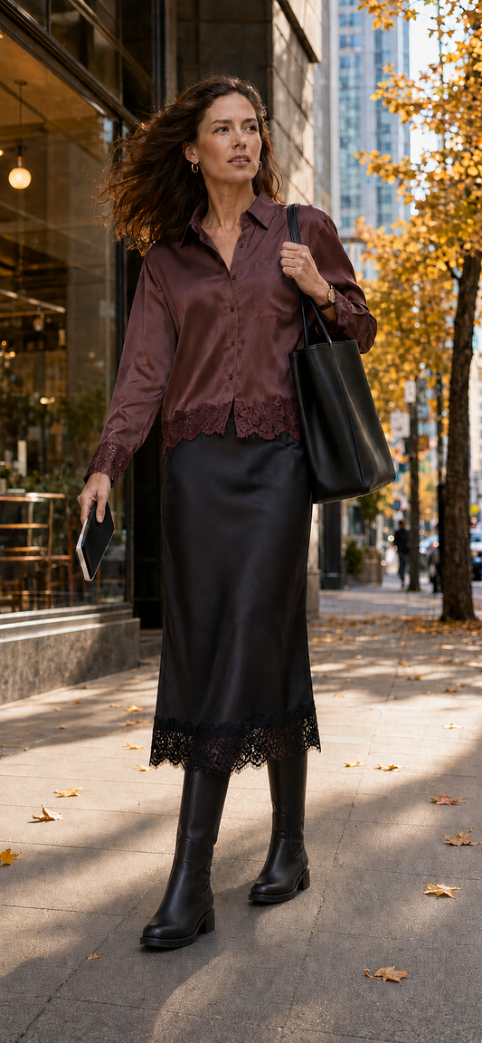 Only - Indona Satin Lace Blouse