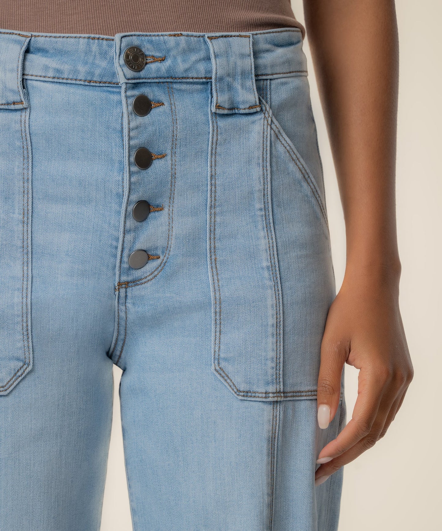 KUT- Meg High Rise Wide Leg Jeans - Tone