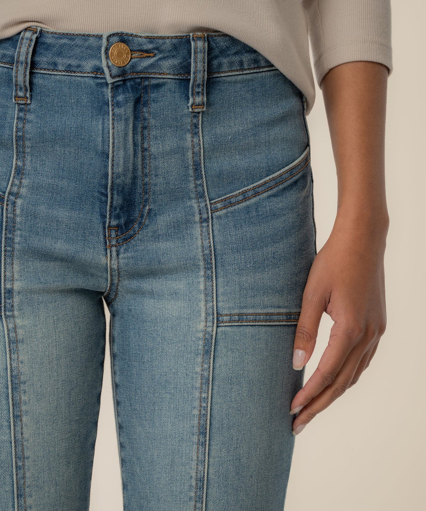 KUT- Kelsey High Rise Ankle Flare Jeans - Articulated