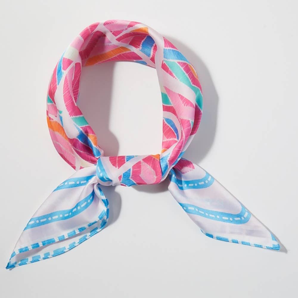 Abstract Tribal Print Square Bandana Scarf