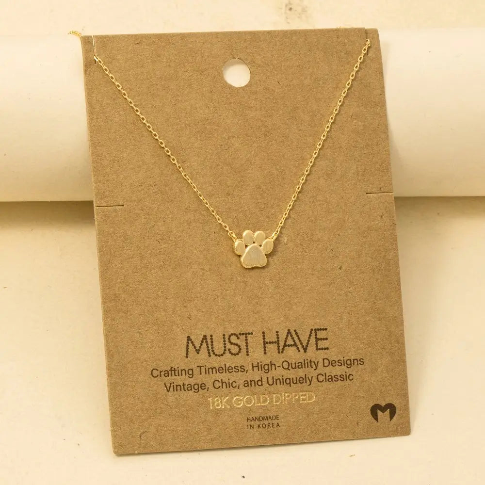 Mini Paw Print Charm Necklace