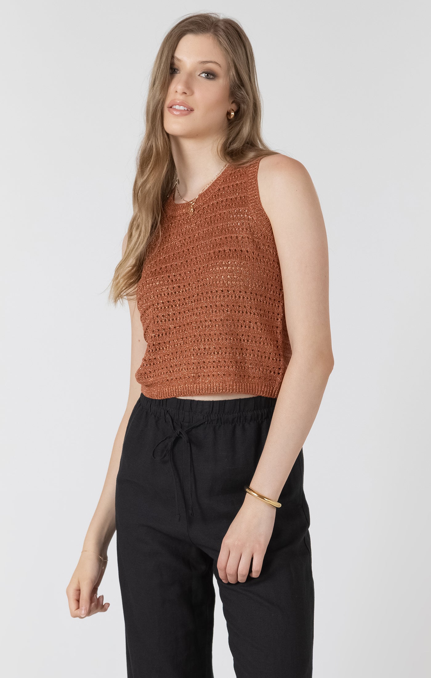Black Tape - Crochet Sweater Top