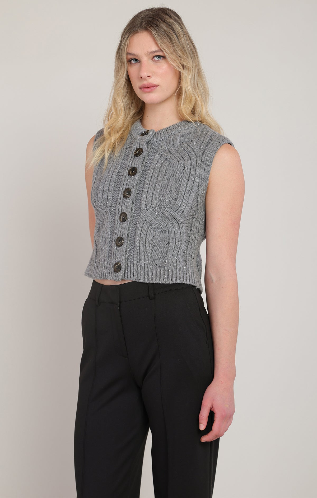The Fireside Cable Knit Vest