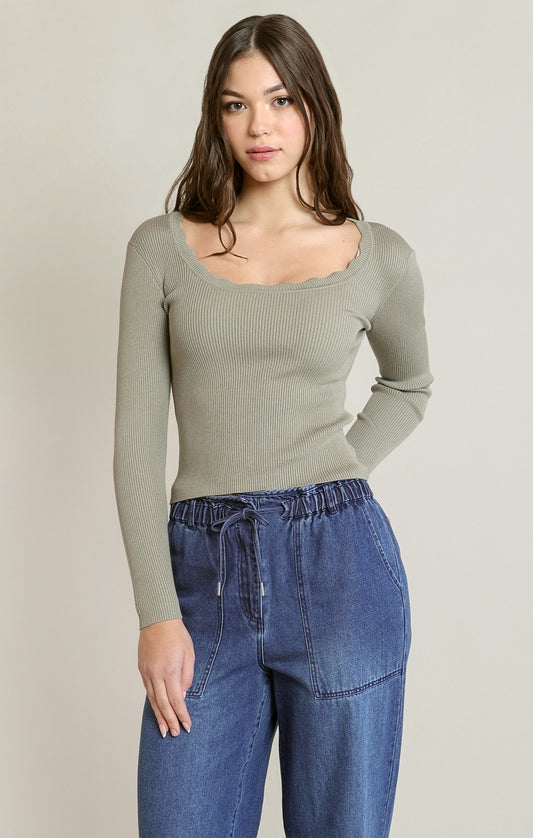 Sage Muse Square Neck Sweater 🌿