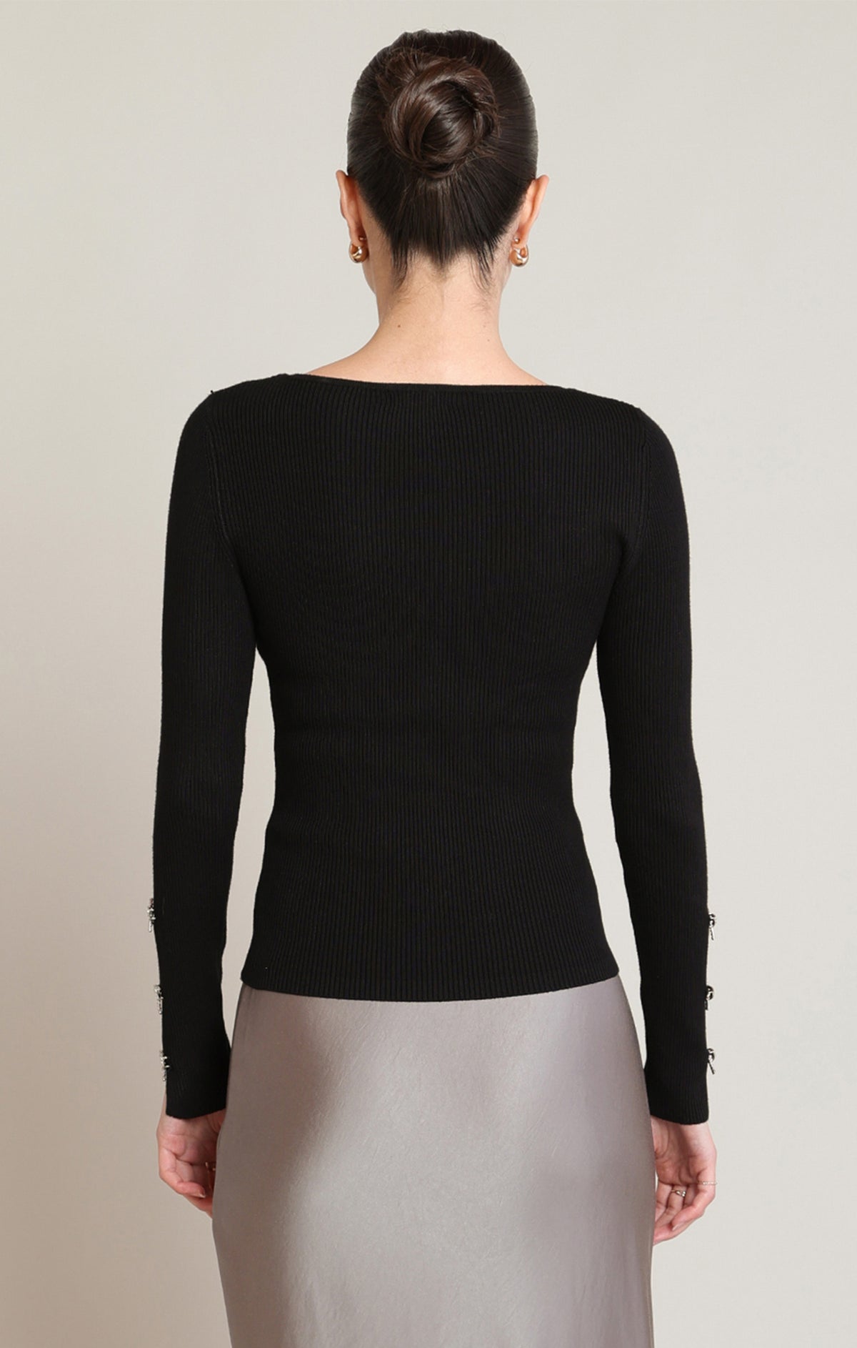 The Bow Affair Ribbed Sweater – Black 🎀
