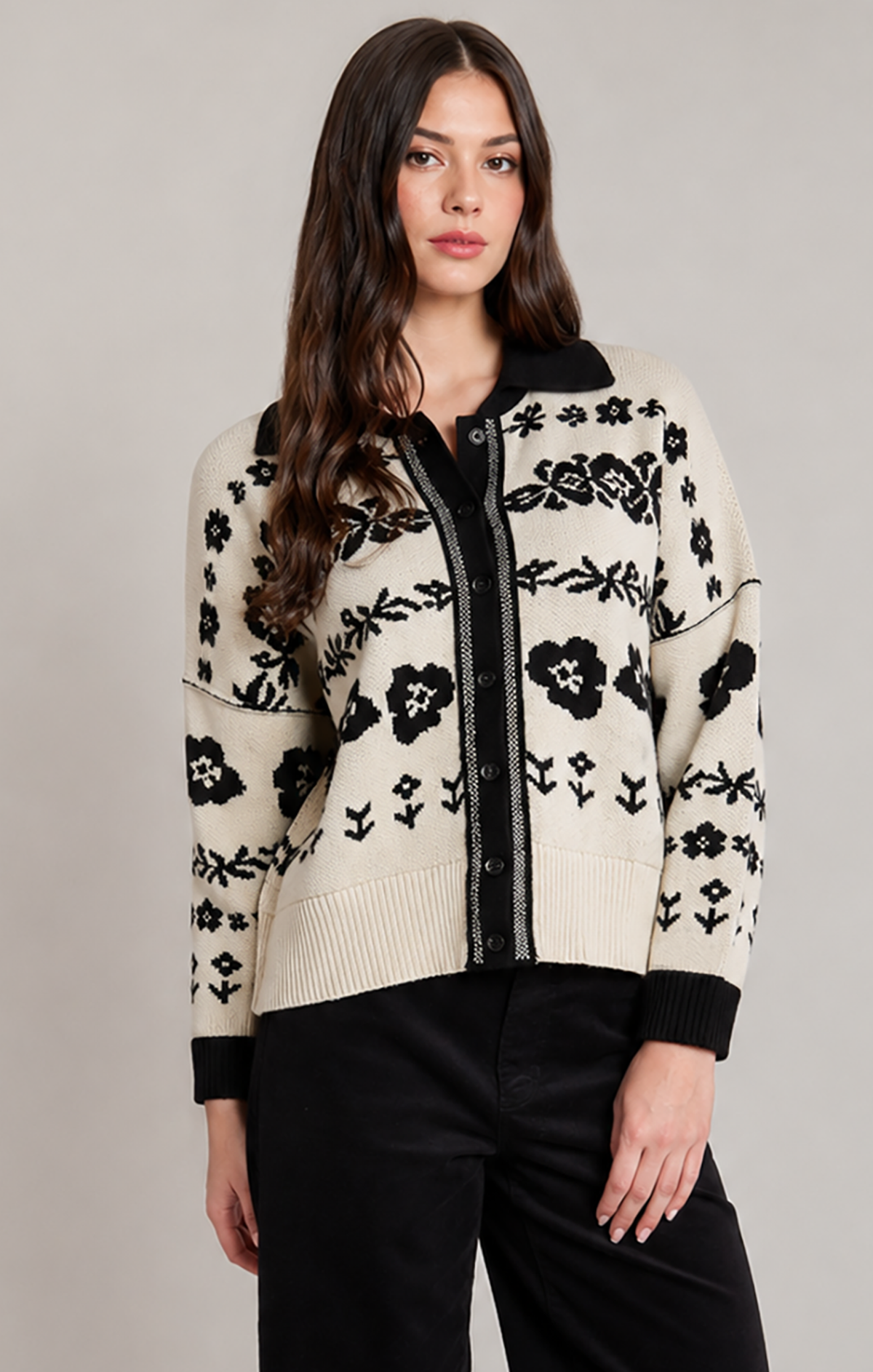 The Marlow Floral Cardigan 🖤🤍
