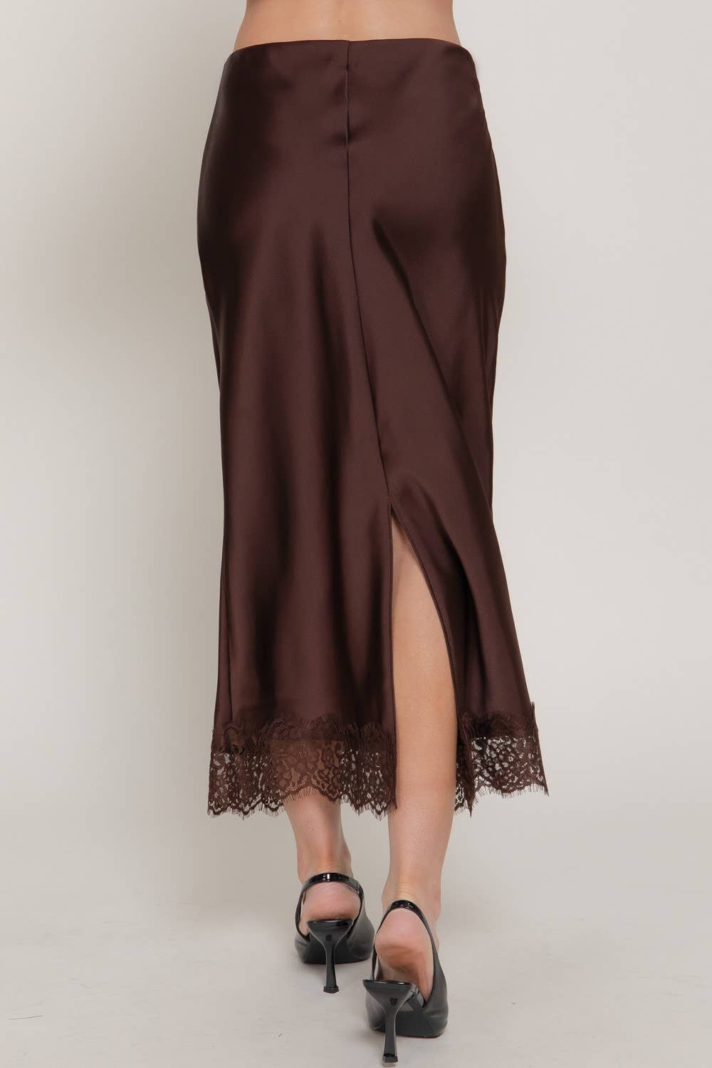 After Dark Satin Lace Skirt