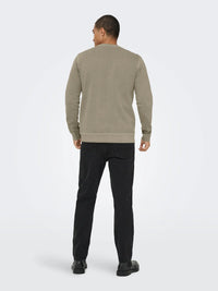 Only & Sons -Mens -  Brock Washed Crewneck Sweater