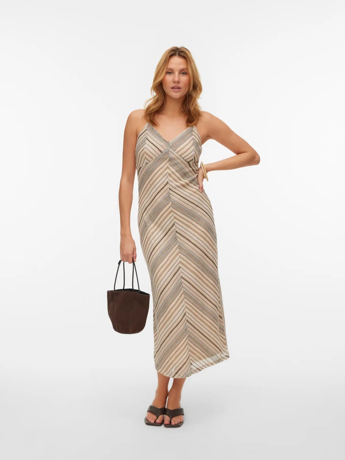 Vero Moda - Demi Striped Slip Midi Dress