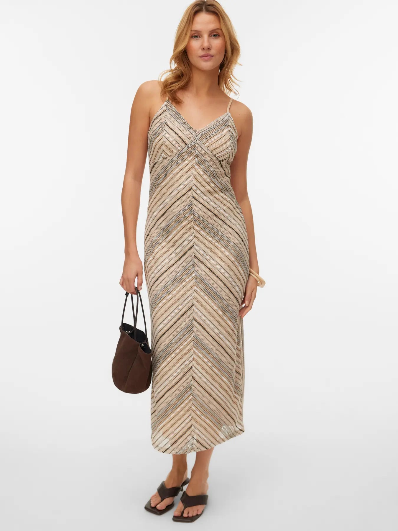 Vero Moda - Demi Striped Slip Midi Dress