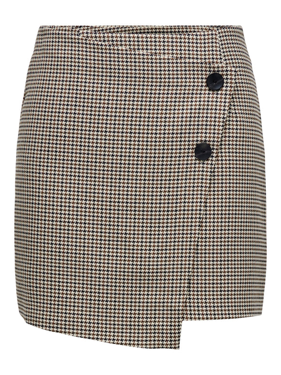 Only Gloss Adison High Waist Check Skirt