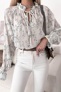 Cynthia Ruffle Neck Tie Blouse