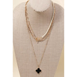 Clover Pendant Layered Necklace