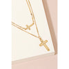 Double Cross Chain Layer Necklace