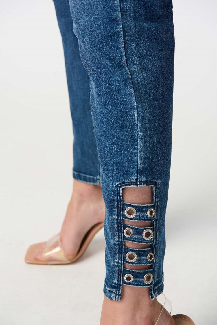 Joseph Ribkoff - Classic Slim Jeans with Embellished Hem
