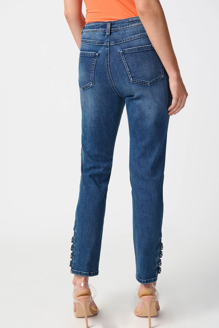 Joseph Ribkoff - Classic Slim Jeans with Embellished Hem