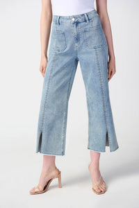 Joseph Ribkoff-Culotte Jeans With Embellished Front Seam