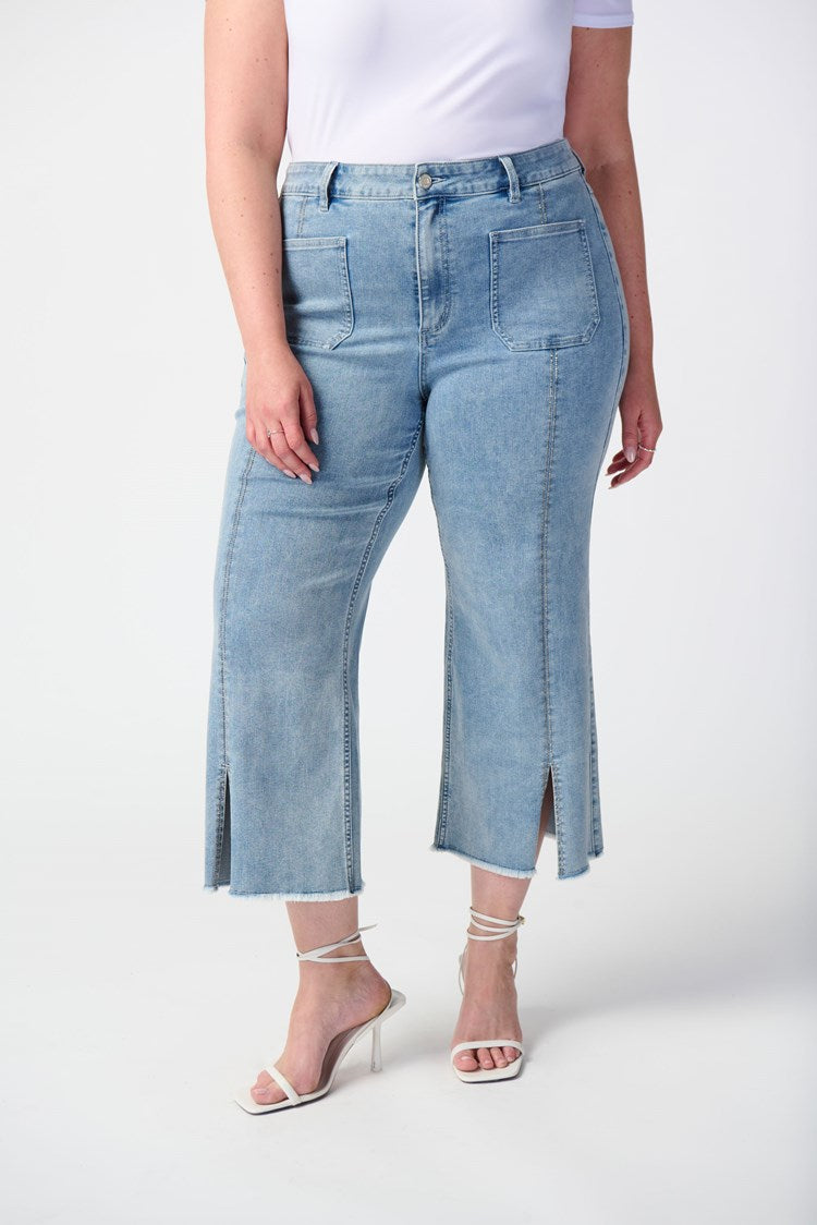 Joseph Ribkoff-Culotte Jeans With Embellished Front Seam