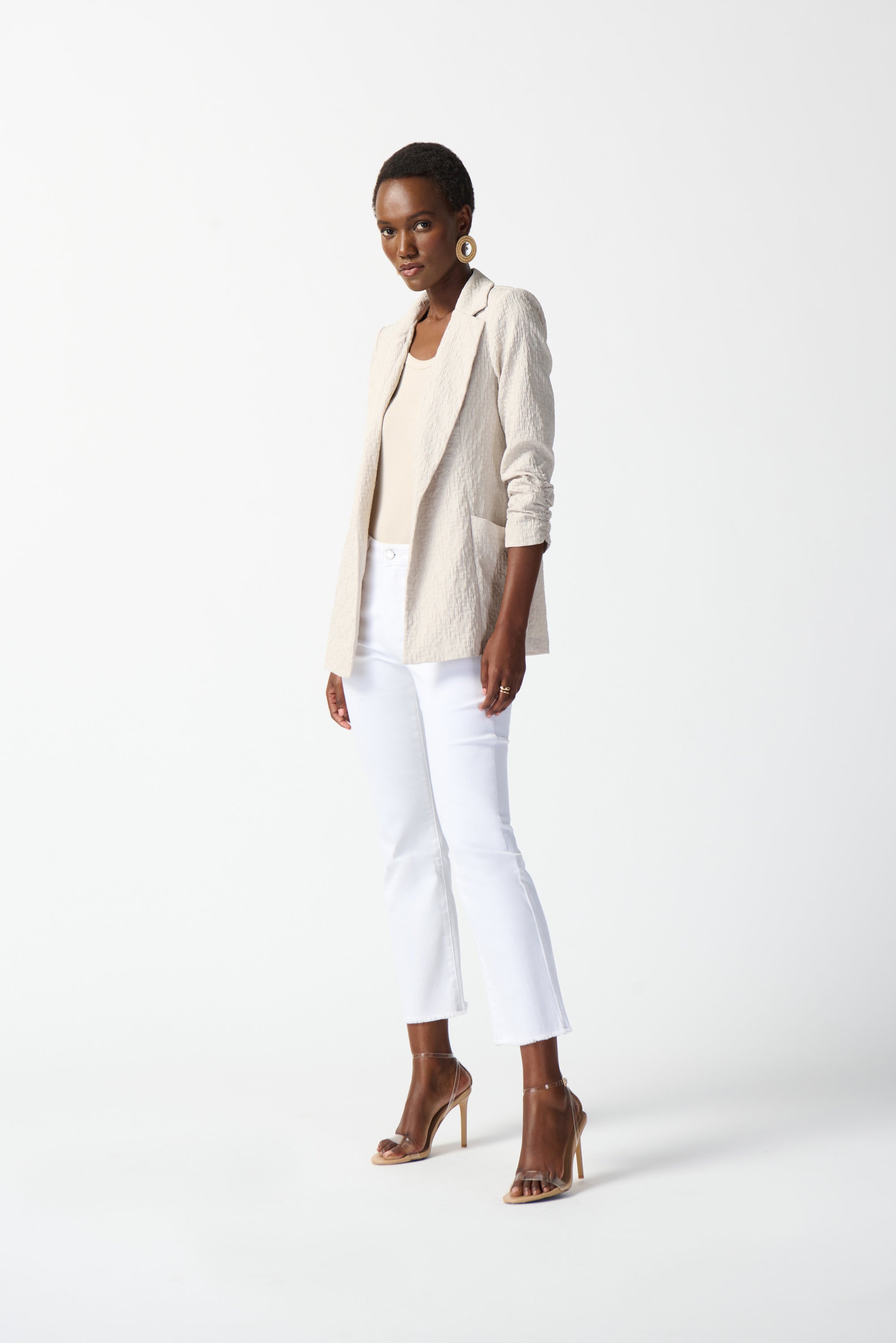 Joseph Ribkoff -Woven Jacquard Texture Boxy Blazer