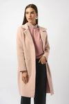 Joseph Ribkoff -Feather Yarn and Faux Fur Sweater Coat