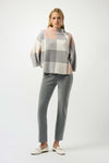 Joseph Ribkoff -Plaid Jacquard Sweater Knit Top