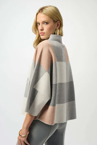 Joseph Ribkoff -Plaid Jacquard Sweater Knit Top