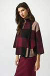 Joseph Ribkoff -Plaid Jacquard Sweater Knit Top