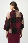 Joseph Ribkoff -Plaid Jacquard Sweater Knit Top