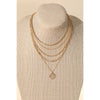 Multi Strand Chain Coin Pendant Necklace