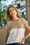 Joseph Ribkoff - Color Block Metallic Sweater Pullover