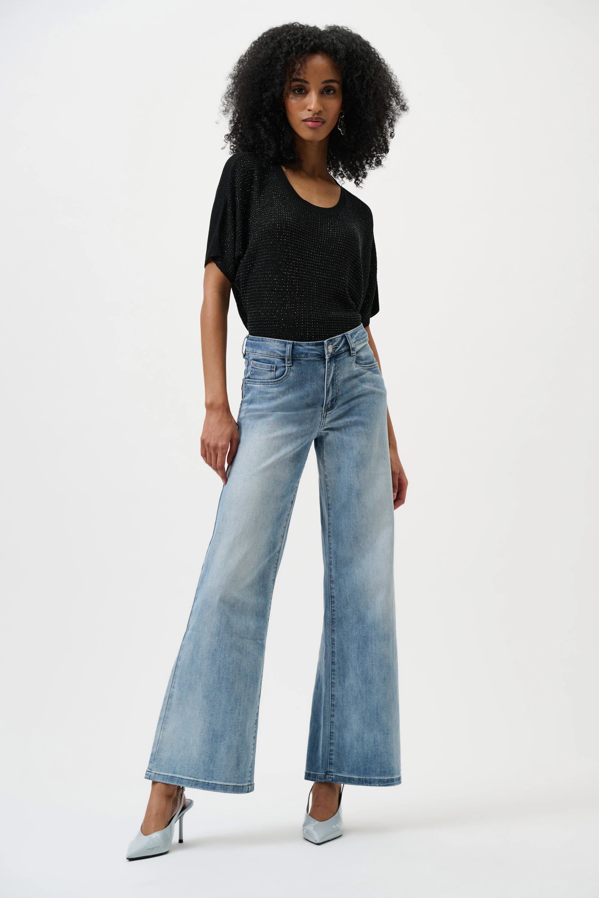 Joseph Ribkoff -Goldie | Classic Wide-Leg Stretch Jeans