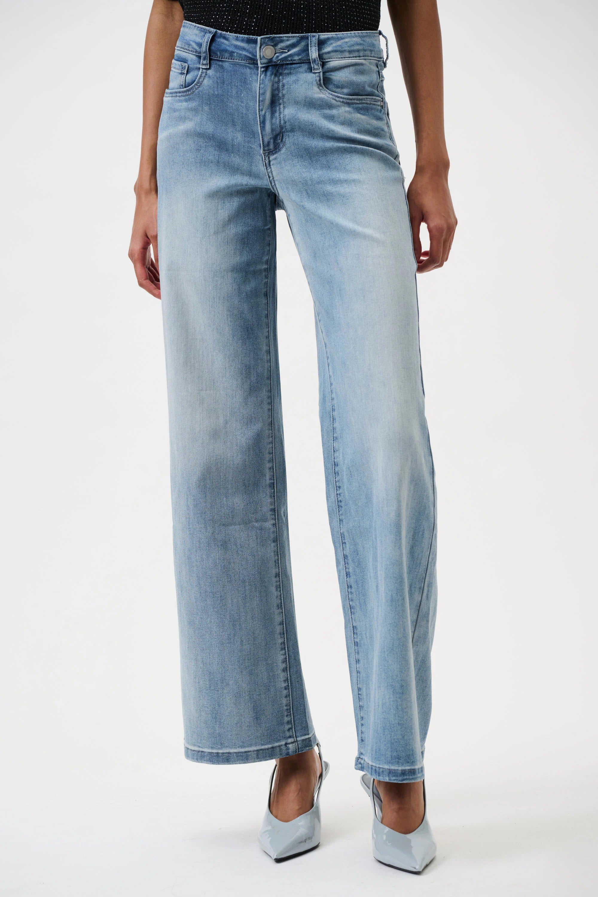 Joseph Ribkoff -Goldie | Classic Wide-Leg Stretch Jeans