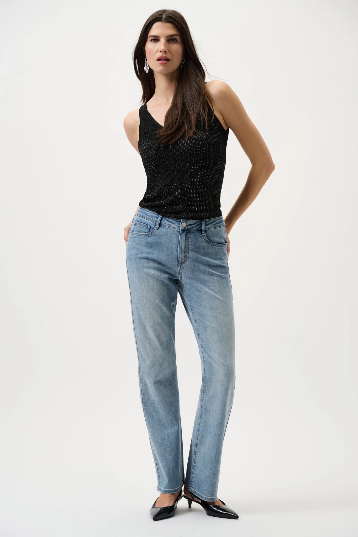 Joseph Ribkoff - Metallic Knitted Camisole with Rhinestones