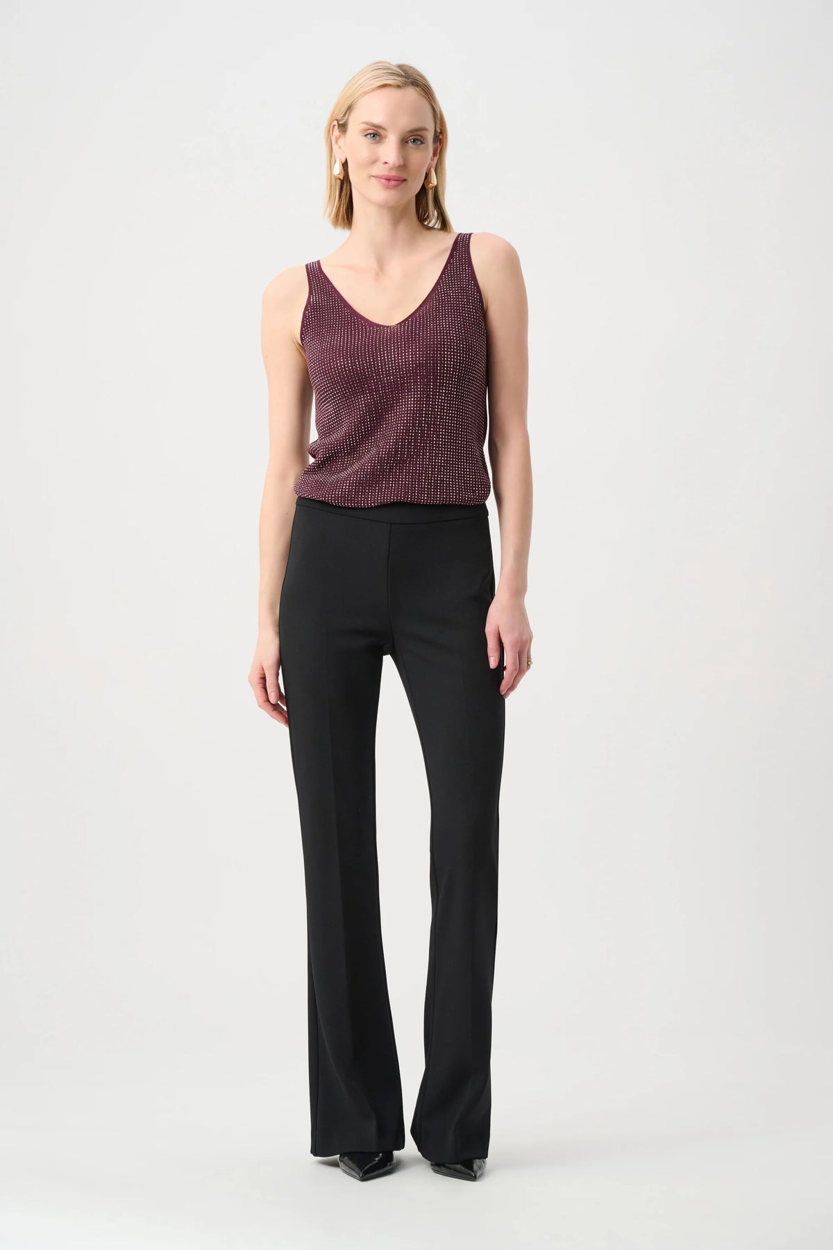 Joseph Ribkoff - Metallic Knitted Camisole with Rhinestones