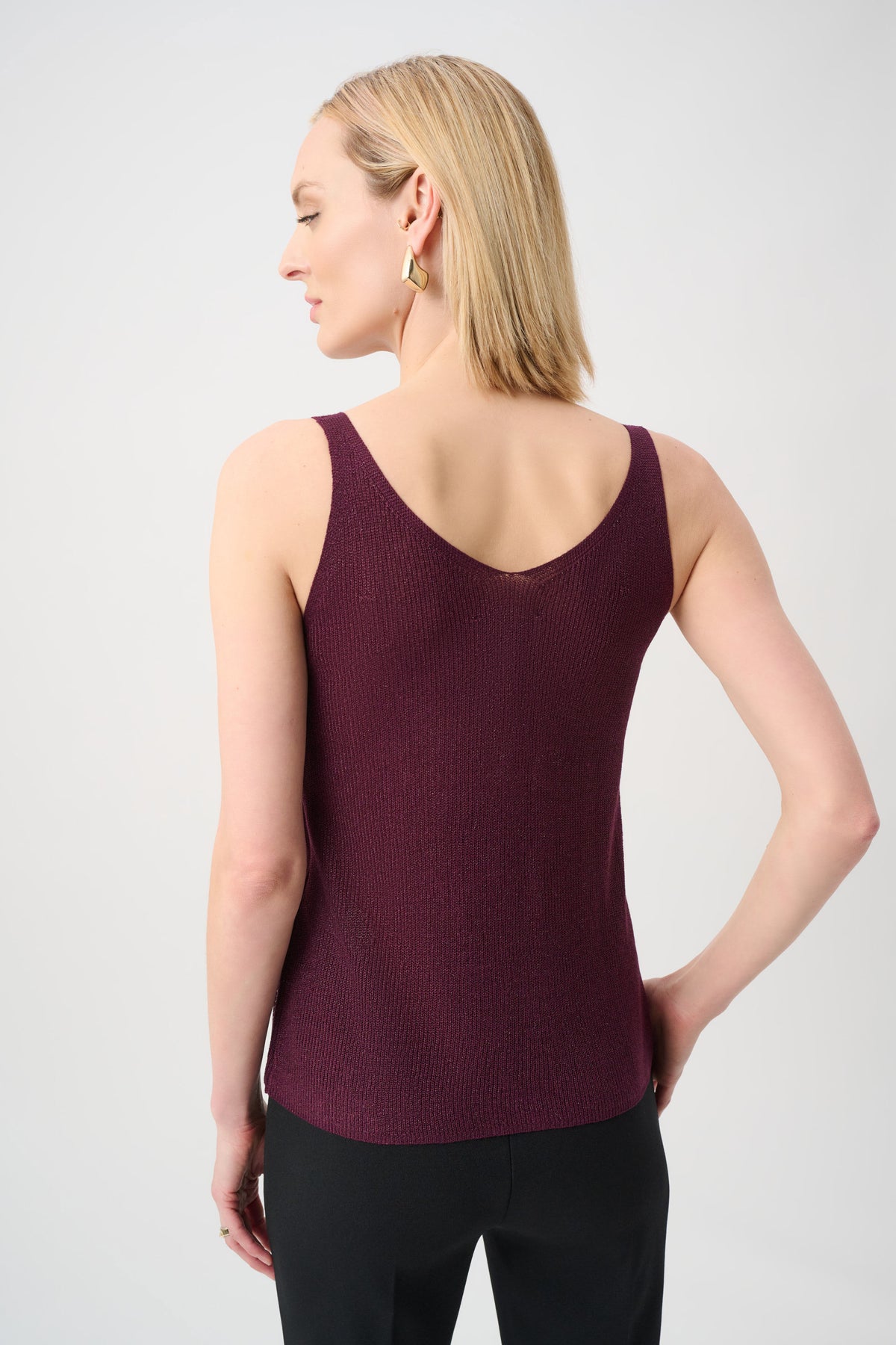 Joseph Ribkoff - Metallic Knitted Camisole with Rhinestones