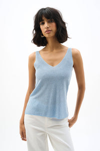 Joseph Ribkoff -Metallic Knitted Camisole with Rhinestones