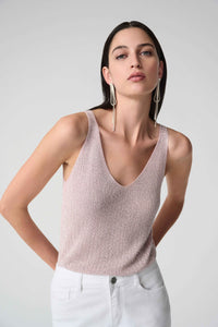 Joseph Ribkoff -Metallic Knitted Camisole with Rhinestones