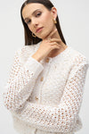 Joseph Ribkoff -Sweater Knit Open Stitch Short Cardigan