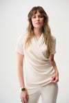 Joseph Ribkoff-Recycled Satin And Silky Knit Wrap Top