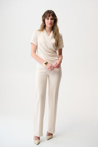 Joseph Ribkoff-Recycled Satin And Silky Knit Wrap Top