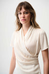 Joseph Ribkoff-Recycled Satin And Silky Knit Wrap Top