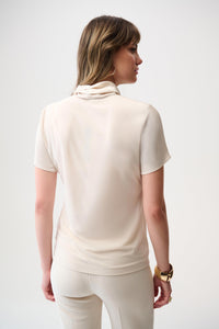 Joseph Ribkoff-Recycled Satin And Silky Knit Wrap Top